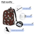 thumbnail image 5 of Balery Red Rose Skull Vintage Canvas Backpack for Men and Women - Large Capacity, Durable Travel Laptop Bag for School, Work, Hiking, and Outdoor Activities, 5 of 7