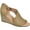 Taupe, variant on Journee Womens Aretha Back Heel Zip Peep Toe Wedge Sandals, Widths Available