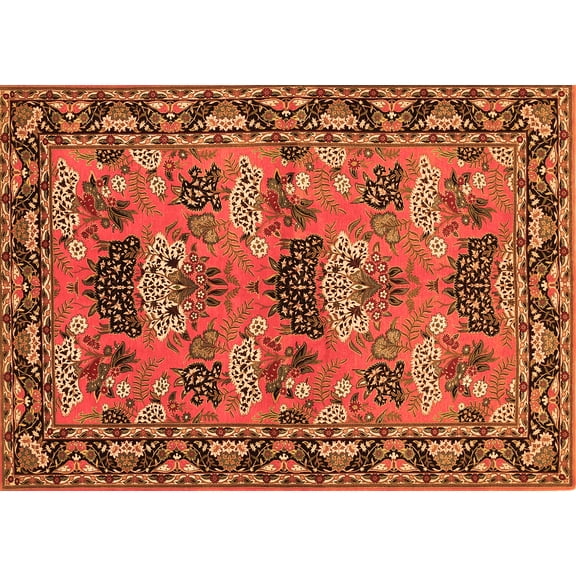 Ahgly Company Indoor Rectangle Persian Orange Traditional Area Rugs, 5' x 7'