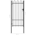 thumbnail image 3 of vidaXL Fence Gate Single Door with Arched Top Steel 39.4"x78.7" Black, 3 of 5