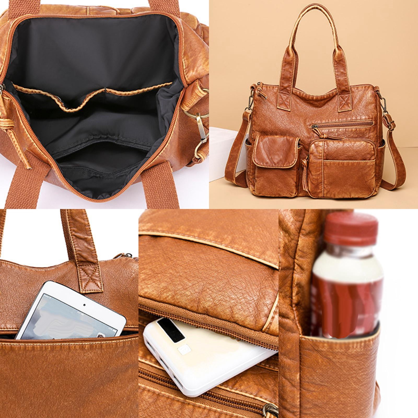 Sac Bandoulière Femme élégant - Faux Cuir Marron Ou Bleu - Taille Moyenne, Neuf Avec étiquettes