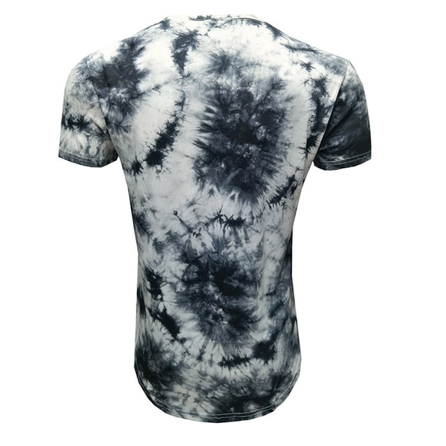 Camiseta de diario unisex para hombre, blusa informal de manga corta con gráfico teñido anudado Pompotops oipoqjl6573