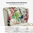 thumbnail image 6 of Tina's Home Floral Upholstered Makeup Vanity Chair with Gold Metal Legs Ivory, 6 of 8