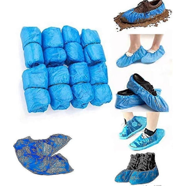 100pcs Disposable Shoe Cover, Plastic Foot Cover, Shoe Cover, Indoor Dustproof Cleaning Shoe Cover