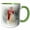 Green/White, variant on 3drose, Image of Watercolor Rooster, 11oz Two-tone Green Mug