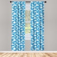 thumbnail image 2 of Ambesonne Sky 4-Panel Curtains, Fluffy Clouds Cumulus Motif, 56"x63", Azure Blue and White, 2 of 4