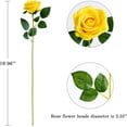 thumbnail image 4 of Artificial Roses Silk Flowers Fake Roses Bouquet Long Stem for Home Wedding Decoration Party (Yellow), 4 of 5