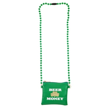 Way to Celebrate St. Patrick's Day Beer Money Necklace with Pouch, 1 Piece