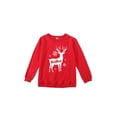 thumbnail image 1 of Diconna Family Matching Cartoon Elk Print Round Neck Long Sleeve Pullover, 1 of 7
