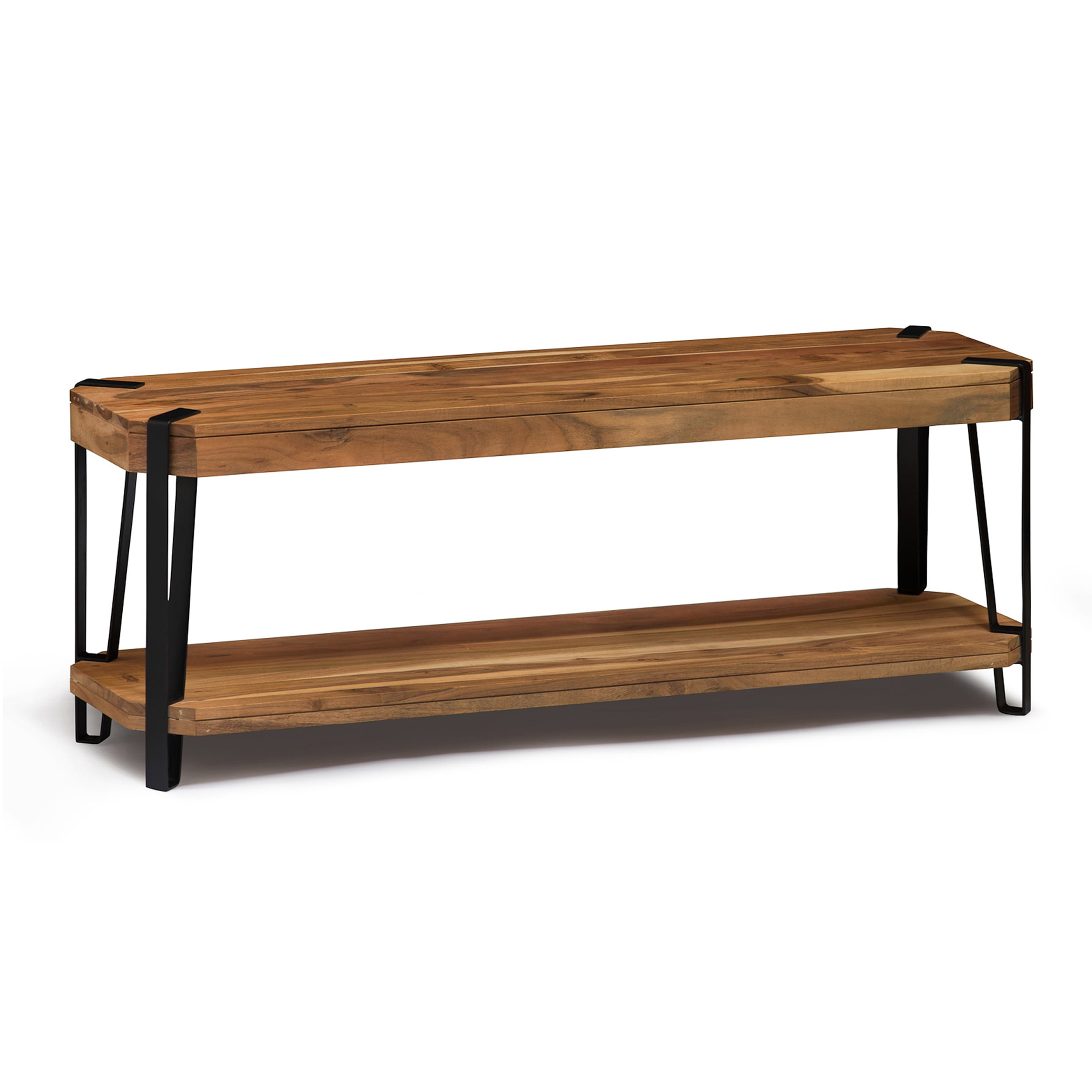 Alaterre Ryegate Natural Live Edge 5-Hook Bench with Coat Hook Shelf Set, Natural