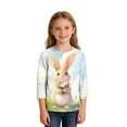 thumbnail image 4 of Girls Easter Shirt Kids Big Kid Long Sleeve Crewneck Bunny with Flowers Graphic Tee Polyester Spandex Multicolor,Size 5 T, 4 of 9