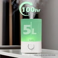 thumbnail image 2 of BlueHills Premium 5000 ML XL Essential Oil Diffuser Humidifier Large Room Huge Coverage Area 5 Liter Big Capacity High Mist Output 100 Hours Long Run Time Aroma Diffuser White G501, 2 of 8