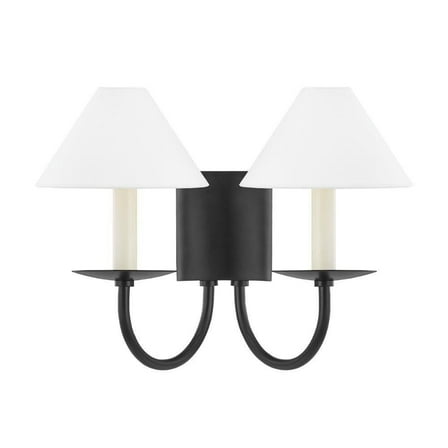 2 Light Wall Sconce-11 inches Tall and 15.25 inches Wide-Soft Black Finish Bailey Street Home 735-Bel-4623901