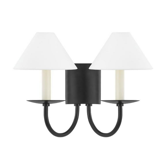 2 Light Wall Sconce-11 inches Tall and 15.25 inches Wide-Soft Black Finish Bailey Street Home 735-Bel-4623901