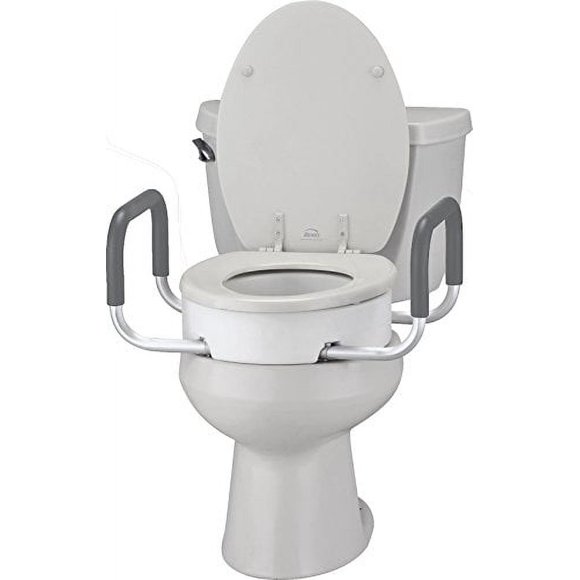 NOVA Medical Products Toilet Seat Riser with Handles, White, 1 Count