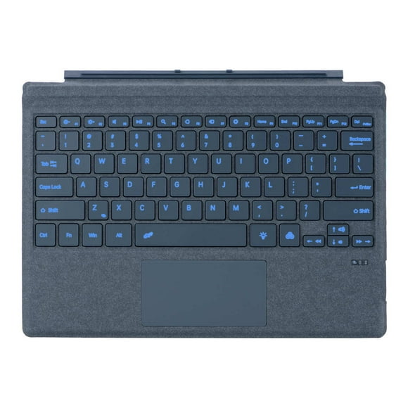 Wireless Bluetooth 5.1 Keyboard with Multi-Touch Touchpad for Microsoft Surface Pro 7 Plus/7/6/5/4/3 12.3-inch, Ice Crystal Blue 7-Color Backlit, Magnetic Detachable Slim Design, 10m Range,