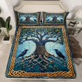 thumbnail image 2 of jejeloiu Black Raven Crow Twin Sheet Sets,Bohemian Style Tree Bedding For Teens 3-Piece, 2 of 7