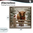 thumbnail image 4 of Stupell Industries Farmhouse Christmas Cow & Cardinal Brown Floating Frame Canvas Art, 18 x 18, by Tina LeCour, 4 of 8
