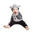 thumbnail image 2 of Toddler Baby Boy Clothes Bear Style Long Sleeve Hoodies + Long Pants Fall Winter Outfits Set Black 3-6 Months, 2 of 6