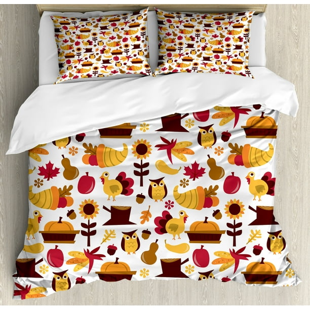 Harvest Duvet Cover Set Cute Cartoon Fall Composition Nuts Maple Leaves Owls Roosters Pumpkins Decorative Bedding With Pillow Shams Yellow Brown Red Orange By Ambesonne Com - Red Owl Twin Bedding Harvest Duvet Cover Set Cute Cartoon Fall Composition Nuts Maple Leaves Owls Roosters Pumpkins Decorative Bedding With Pillow Shams Yellow Brown Red Orange By Ambesonne Com - Red Owl Twin Bedding