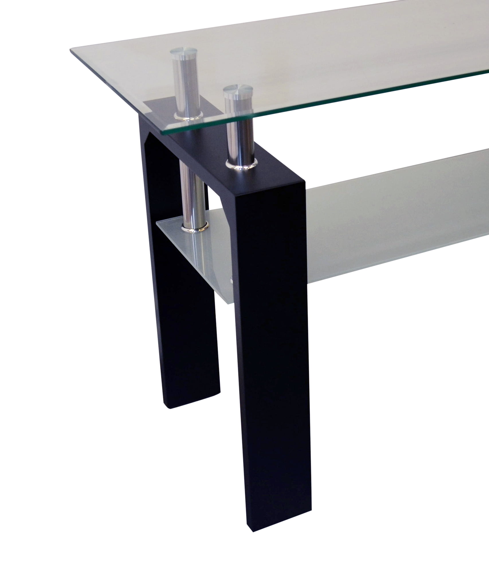 Nola Furniture Modena 2 Tier Glass Console Table Sofa Table Black