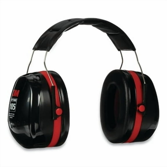 Peltor Optime 105 Earmuff, 30 Db Nrr, Black/Red, Over-The-Head | 1 Each