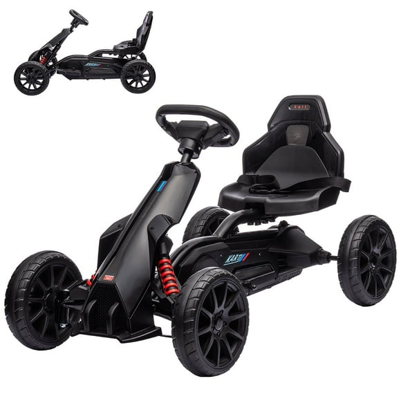 12V Electric Go Kart for Kids 7Ah Battery Powered Car w/ Ajustable Seat, High/Low Variable Speeds, EVA Wheels, Outdoor Ride On Toy Vehicle Gift for 3-6 Years