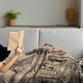 thumbnail image 3 of Jazz Music Soft Flannel Fleece Throw Blanket, Singer Double-Bass Player in a Street of New York Urban Lifestyle Image, Cozy Plush for Indoor and Outdoor Use, 70" x 90", Brown Beige, by Ambesonne, 3 of 5