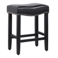 thumbnail image 1 of 24" Upholstered Saddle Seat Counter Stool in Black, 1 of 7