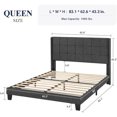 thumbnail image 3 of Bed Frame with Large Platform Upholstered in Fabric, Square-stitched Headboard and Wooden Slats, Box-loaded Options, Dark Grey My Lux Decor Round, 3 of 6