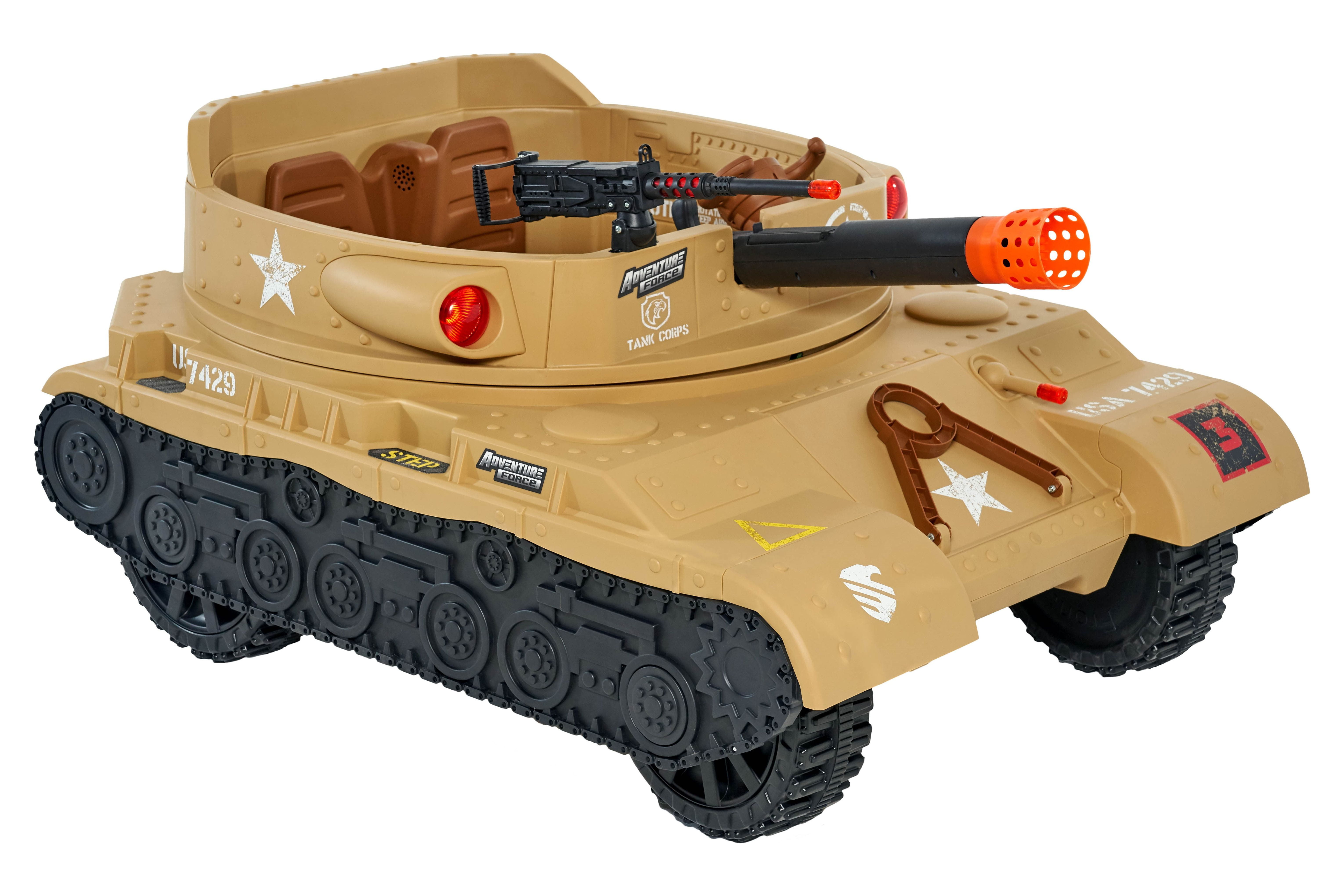 NEW WALMART EXCLUSIVE Adventure Force 24 Volt Thunder Tank GREEN Ride-On  With Working Cannon and Rotating Turret! For Boys & Girls Ages 3 and up 