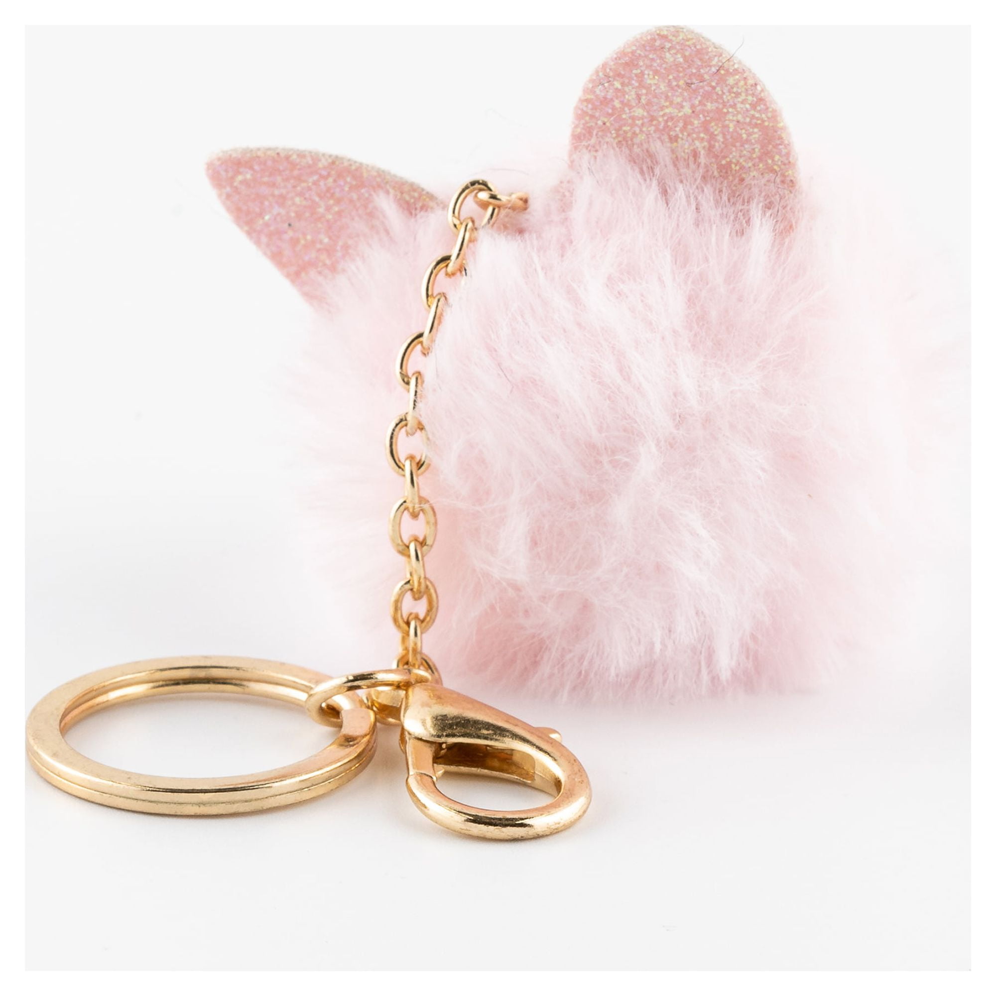 Claire's Teen Girls' Gold Pom Pom Cat Best Friend Keychains, Metal Keyring Set, 3 Pack, 93783