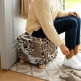 thumbnail image 5 of SCRAWLGOD Cow Leopard Print Beige Brown Ottoman Cover, Washable Square Cover with Non Slip Bottom Soft Foot Stool Protection Universal Fit for Most Footrest Sofa, 5 of 7