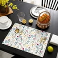 thumbnail image 3 of Pioneer Flower Floral Print Pattern Summer Placemats Table Placemats Set Of 6-Linen Kitchen Washable Placemats Table Mats 12x18 Inch Non-Slip Heat Resistant, 3 of 5