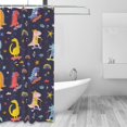 thumbnail image 2 of Shower Curtain, colorful Dinosaur rainbow Waterproof Fabric Plastic Shower Curtain, Drying Fast Bathroom Curtain with 9 Buttonholes, Ruffle Shower Curtain 60x72in, 2 of 8