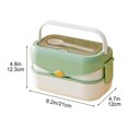 thumbnail image 3 of Antqov Double Compartmentalized Handle Lunch Box Large Capacity High Appearanceplastic Lunch Box with Spork, Home Accessories, 3 of 9