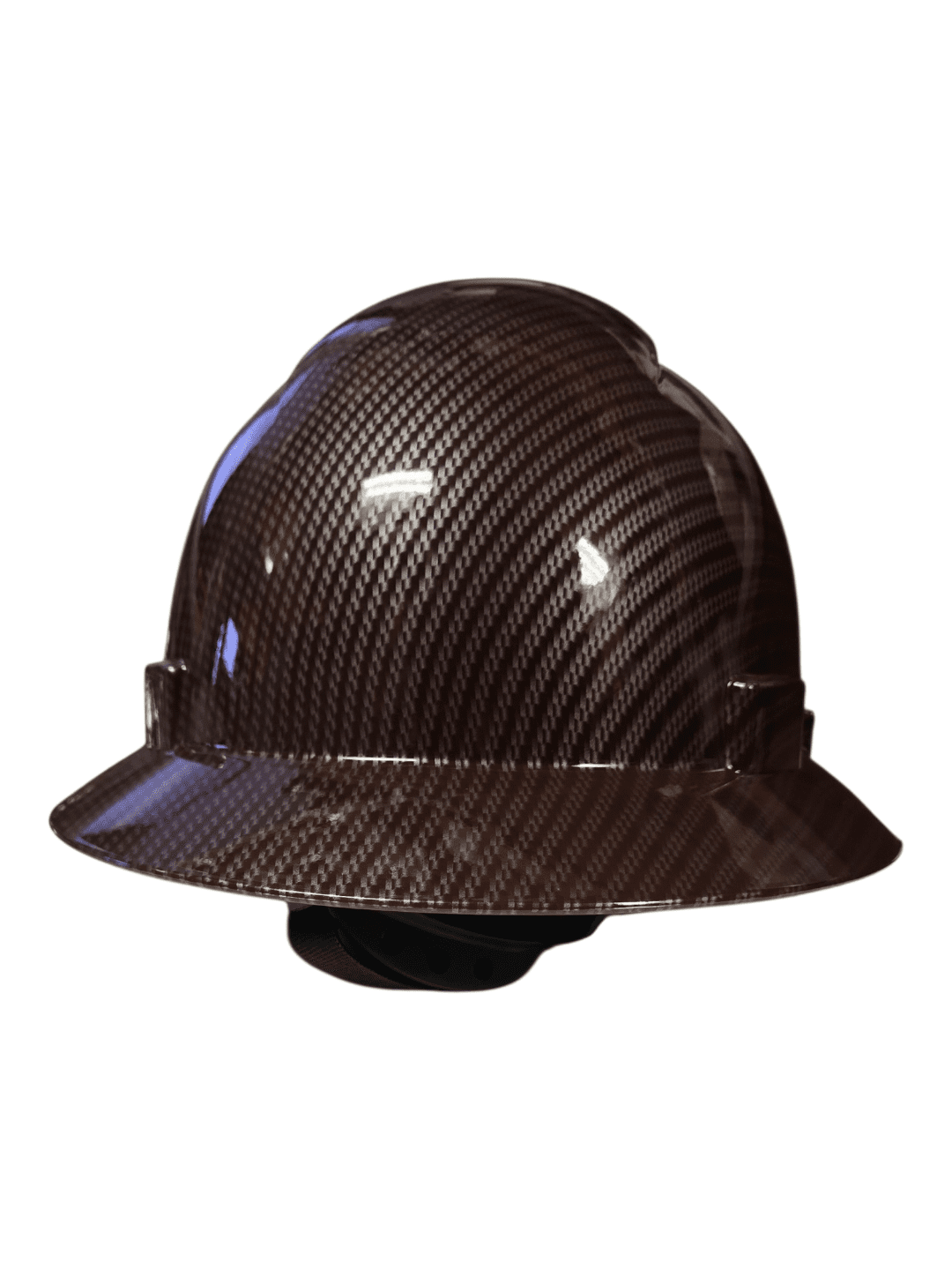 HDPE Brown Hydro Dipped Carbon Fiber Style Full Brim Hard Hat with Fas-trac Suspension