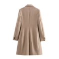 thumbnail image 4 of HH TRAF Abrigos de invierno de moda para mujer, lisos, con cuello vuelto, mangas largas, bolsillos, un solo pecho, elegante abrigo suave para mujer, 4 of 5