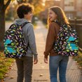 thumbnail image 3 of Chririnla Cute Pink Dinosaur Theme Daypack with Wear Resistant Padded Shoulder Straps Casual Daypack, Portable 17 Inch Kids Backpack for Back to School Elementary School Travel, 3 of 9