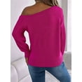 thumbnail image 4 of Crochet Tops for Women Off the Shoulder Sweaters Summer Long Sleeve Hollow Out Knit Beach Clothes, 4 of 9