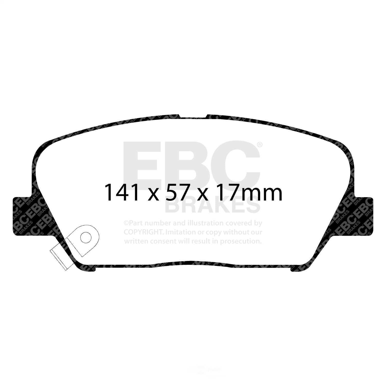 EBC Brakes Redstuff Premium Fast Street Pad For All Engine Sizes Fits select: 2011-2015 KIA OPTIMA, 2010-2016 HYUNDAI GENESIS COUPE