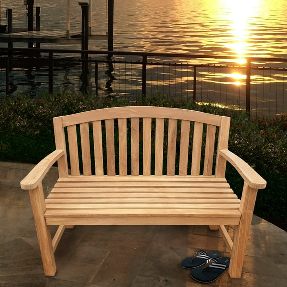 Teak Wood San Jose Outdoor Patio Bench, 4 Foot