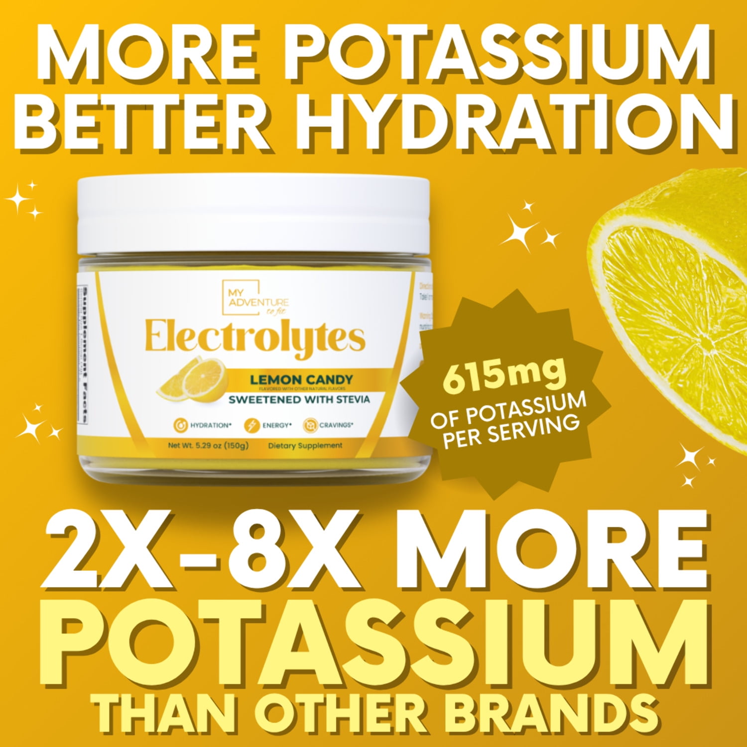 Lemon Candy Electrolytes - 37 Servings | Zero Sugar Hydration