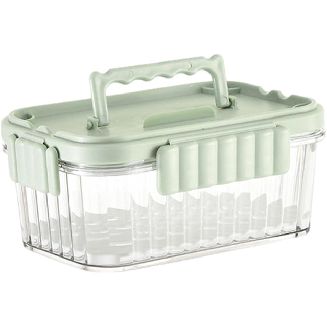 Fruit Containers For Fridge, Airtight Locking Lids Food Containers With Detachable Ice Tray, Summer Household Outdoor Fruit Organizer Bento Box For Ic