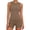 Brown, variant on Womens Two-Piece Workout Set Sleeveless Tank Top And High Waist Biker Shorts Form Fitting Yoga Outfits