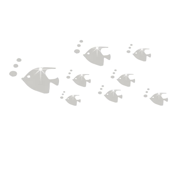 Bubble Fish Wall Stickers Ocean Fish Mirror Stickers Acrylic Mirror Wall Stickers -Jm023-A 1