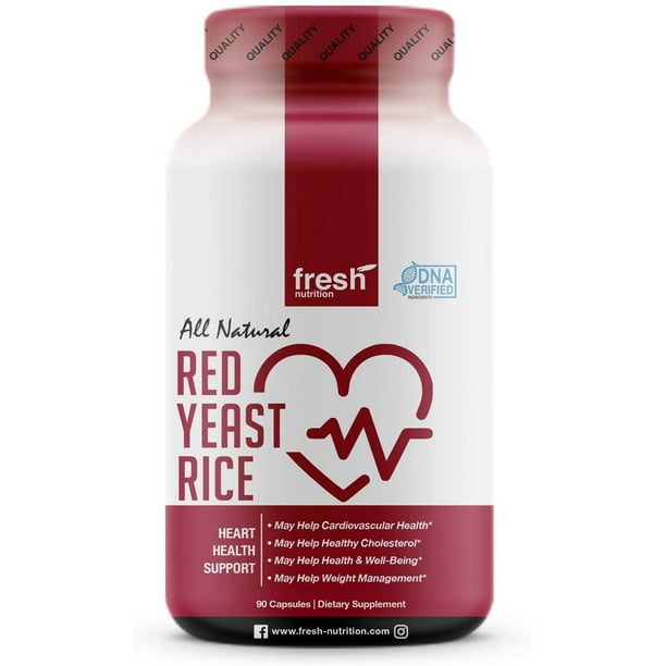 Fresh Nutrition Red Yeast Rice Supplement Strongest DNA Verified 90