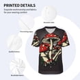 thumbnail image 5 of Fotbe Red Mushrooms Baseball Jersey Shirt for Men and Women, Casual Short Sleeves Button Down T-Shirt-Large, 5 of 9