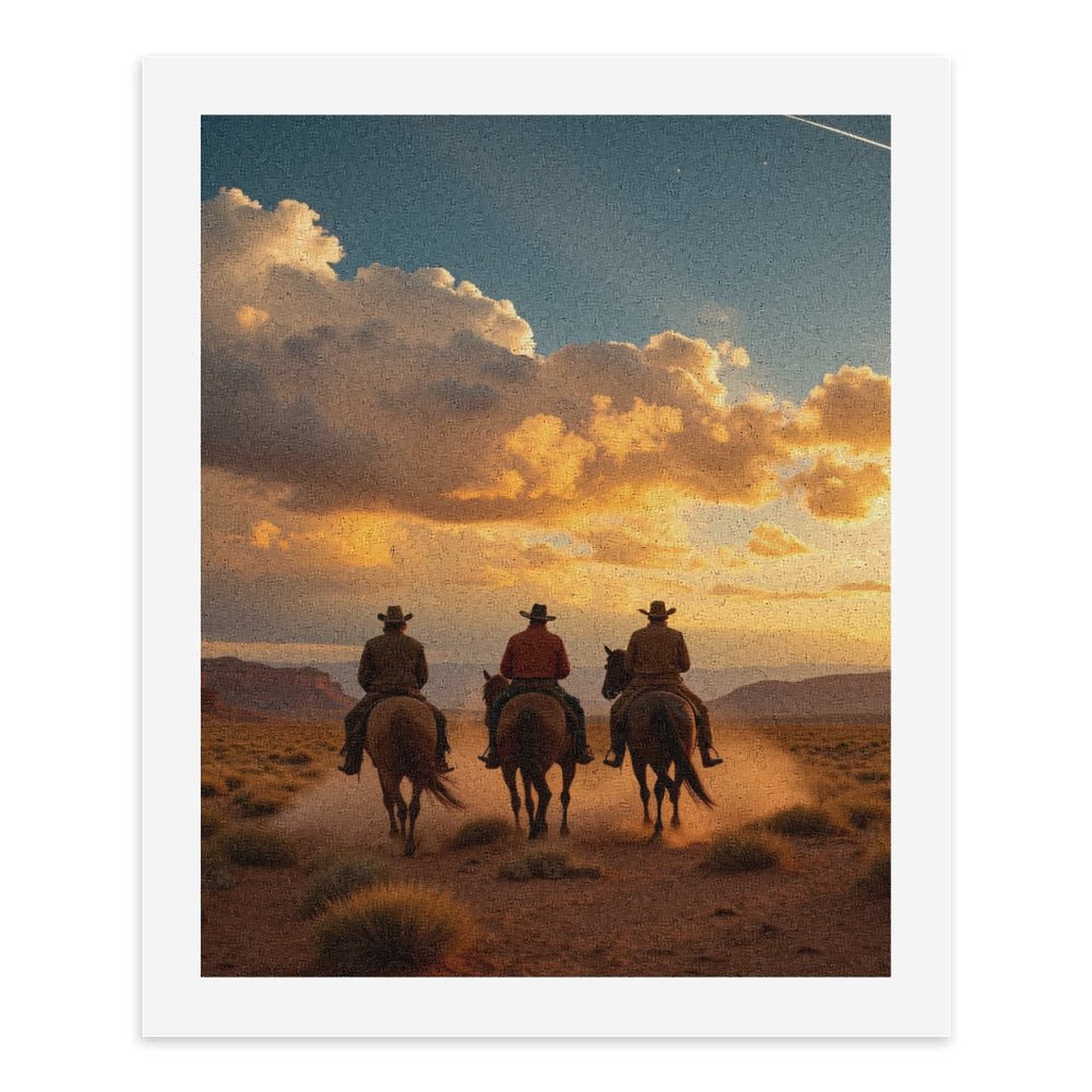 Paint By Numbers Kit for Adults Beginner - DIY Riding Desert Sunset Cowboys Sky Canvas Painting Kits for Adults, Frameless Paint By Number for Adults for Home Wall Decor 16x20 Inch