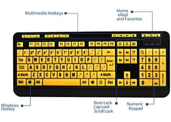 Adesso EasyTouch 132 Luminous Large-Print Desktop Keyboard